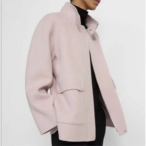 Theory Wool Cashmere Utility Coat Jacket Rosewood Pink Size L